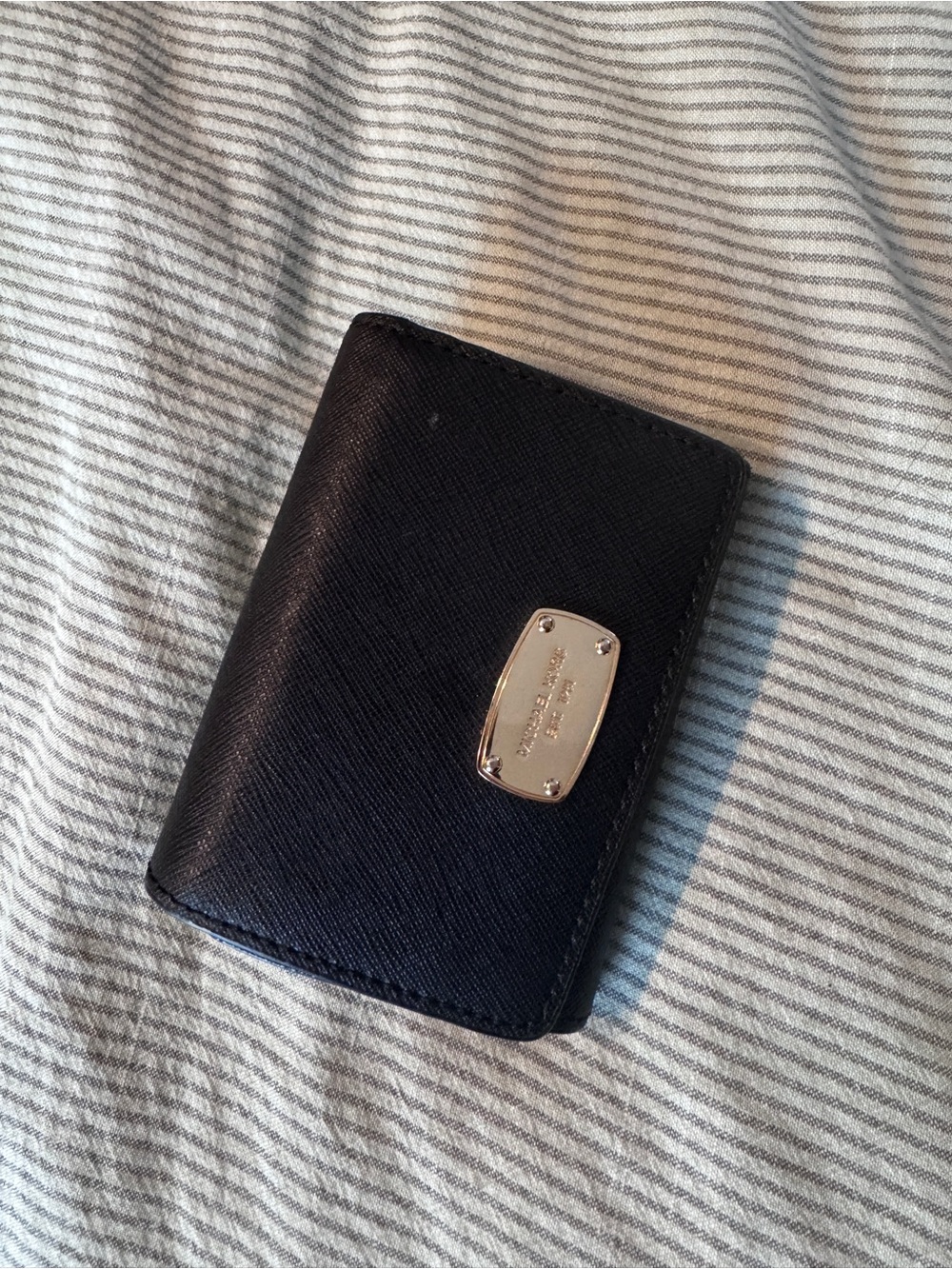 Michael Kors Black Wallet with Gold Plate